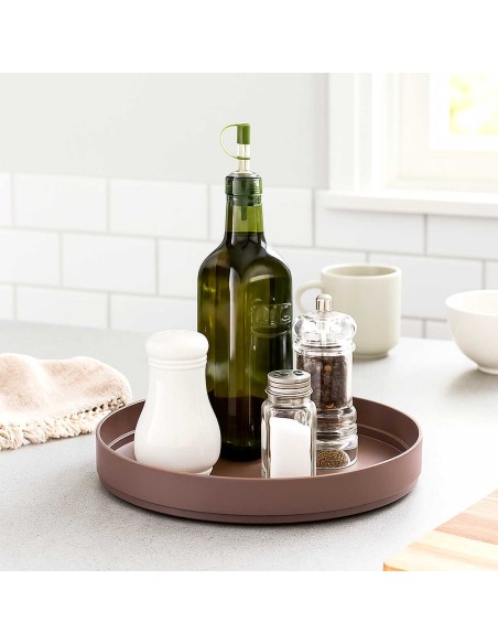 Organizador Giratorio Redondo Marrom Multiuso Porta Temperos
