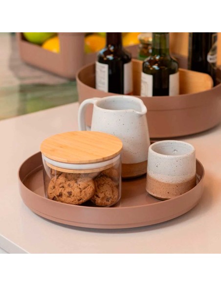 Organizador Giratorio Redondo Marrom Multiuso Porta Temperos