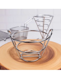 Cestinha Inox Redondo Fritas Petiscos Bar Restaurante 2