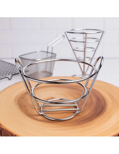 Cestinha Inox Redondo Fritas Petiscos Bar...