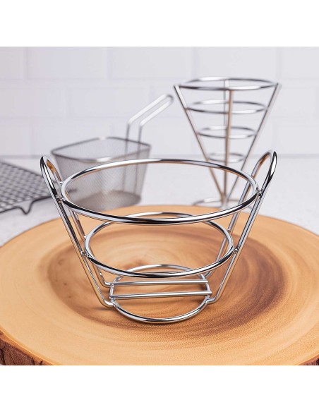 Cestinha Inox Redondo Fritas Petiscos Bar Restaurante