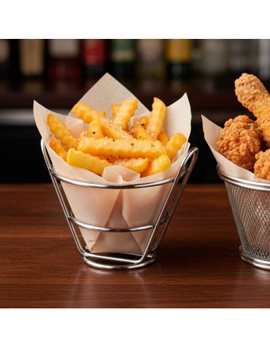 Cestinha Inox Redondo Fritas Petiscos Bar...