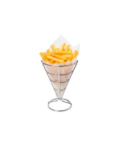 Suporte Cone Aço Inox Fritas Servir Porçoes Petiscos Bar