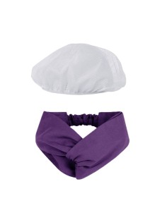 Faixa Cabelo Turbante Roxo Touca Redinha Branca Cozinha 2