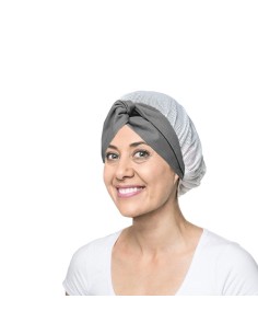 Faixa Cabelo Turbante Cinza Touca Redinha Branca Cozinha