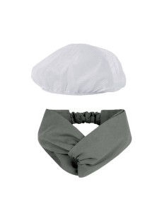 Faixa Cabelo Turbante Cinza Touca Redinha Branca Cozinha 2