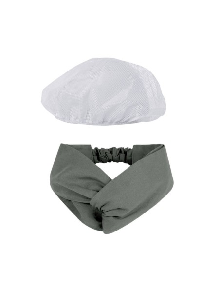 Faixa Cabelo Turbante Cinza Touca Redinha Branca Cozinha