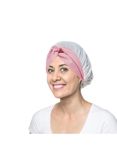 Faixa Cabelo Turbante Rosa Touca Redinha Branca...