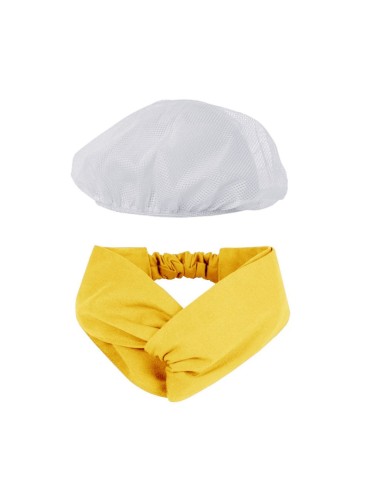 Faixa Cabelo Turbante Amarelo Touca Redinha...