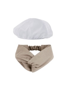 Faixa Cabelo Turbante Bege Touca Redinha Branca Cozinha 2