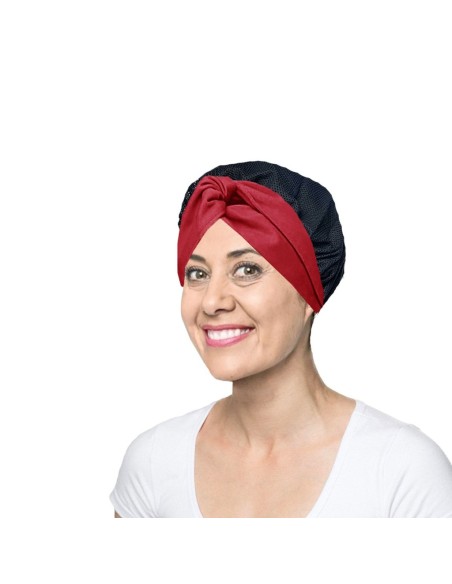 Faixa Cabelo Turbante Vermelho Touca Redinha Preta Cozinha