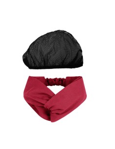 Faixa Cabelo Turbante Vermelho Touca Redinha Preta Cozinha 2