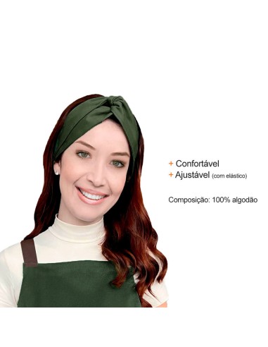 Faixa de Cabelo Turbante Verde e Touca Redinha...
