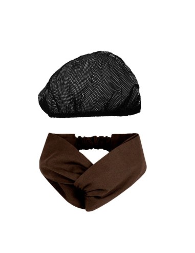 Faixa de Cabelo Turbante Marrom Touca Redinha...