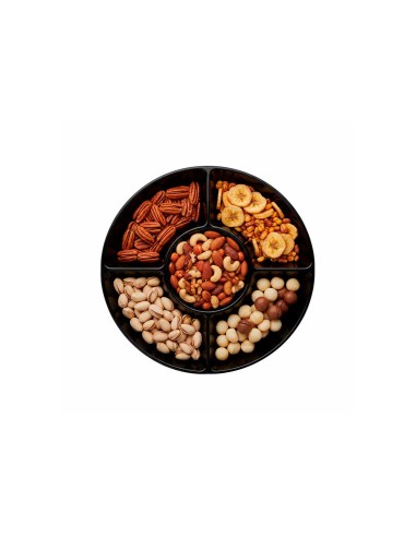 Petisqueira Preta Redonda 5 Divisorias Servir...