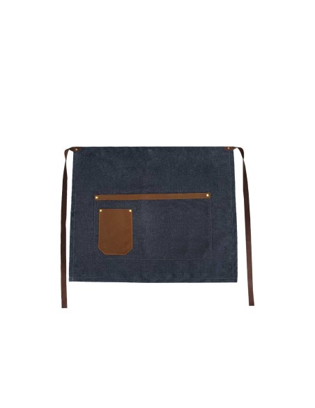 Avental de Cintura Jeans e Couro Unissex Bar Restaurante