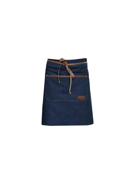 Avental de Cintura Jeans Couro Bar Chef Bartender Restaurante