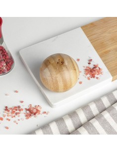 Saleiro Bambu Porta Tempero Condimentos Bola Esferico 2