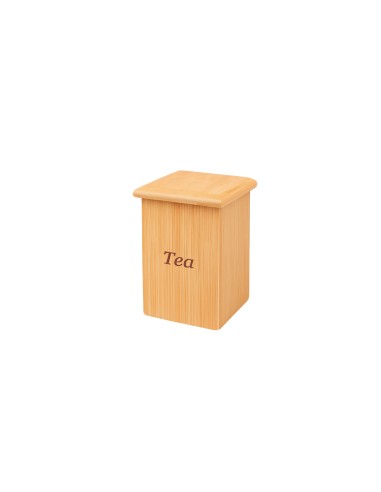 Caixa de Cha Bambu Natural Tampa Organizador Porta Saches