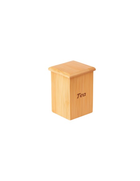 Caixa de Cha Bambu Natural Tampa Organizador Porta Saches