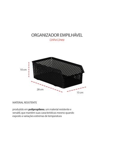 Cesta Empilhavel Organizador Multiuso Preto...