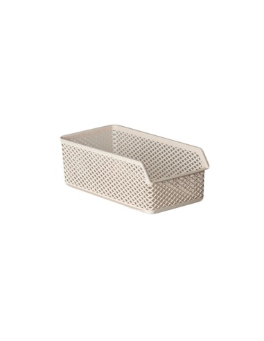 Cesta Empilhavel Organizador Multiuso Creme Cesto Armario