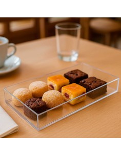 Bandeja Retangular Pequena Mini Servir Sushi Petiscos 17cm 2