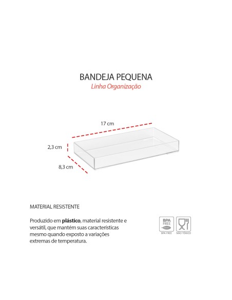 Bandeja Retangular Pequena Mini Servir Sushi Petiscos 17cm