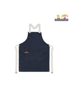 Avental Infantil Jeans Azul Criança Algodao Cozinha Pintura