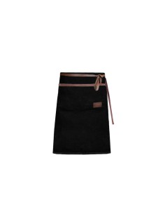 Avental de Cintura Preto Couro Marrom Bar Restaurante Cafe