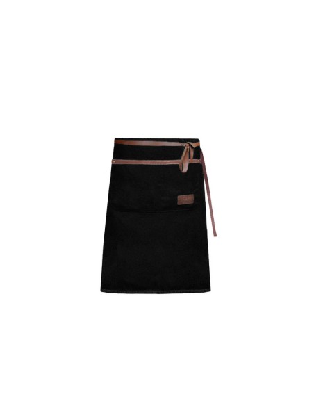 Avental de Cintura Preto Couro Marrom Bar Restaurante Cafe