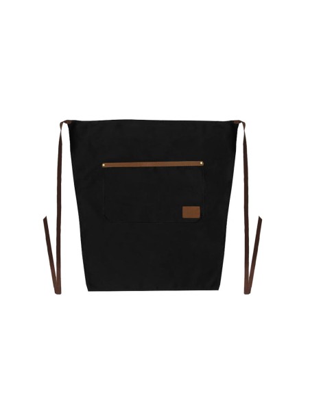 Avental de Cintura Preto Couro Marrom Bar Restaurante Cafe