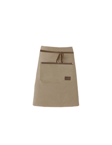 Avental de Cintura Bege Nude Caqui Couro Marrom Bar Restaurante