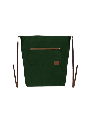 Avental de Cintura Verde Escuro Couro Marrom...