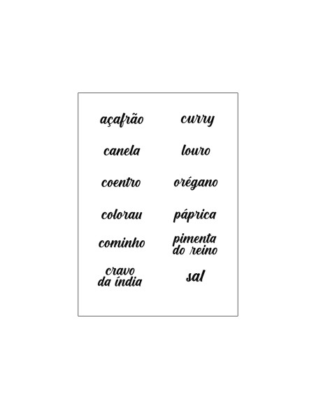 Etiquetas Adesivos para Temperos Cozinha Organizar Kit 12