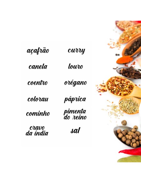 Etiquetas Adesivos para Temperos Cozinha Organizar Kit 12