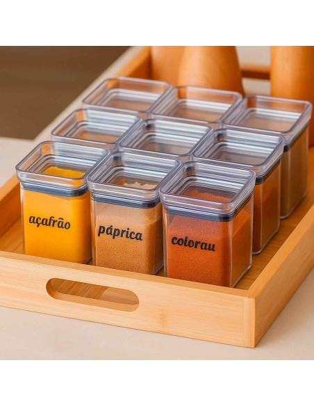 Etiquetas Adesivos para Temperos Cozinha Organizar Kit 12