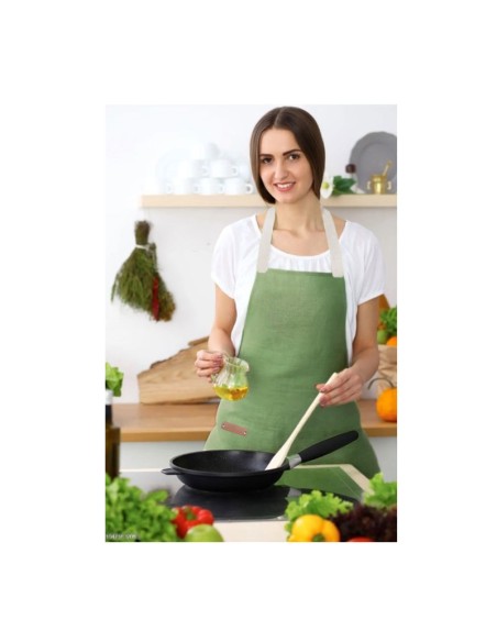 Avental Verde Cha Matte Algodao Cafeteria Bar Vegano