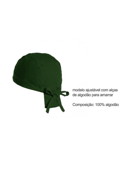 Bandana Verde Escuro Touca Cozinha Bar Ajustavel Unissex