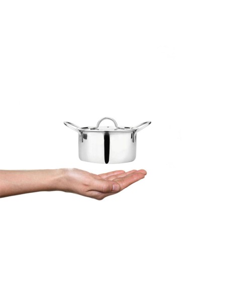 Panela Mini Cacarola 10cm Inox Couvert Entrada e Tampa