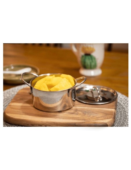 Panela Mini Cacarola 10cm Inox Couvert Entrada e Tampa