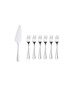 Espatula e Garfo de Bolo Talheres Sobremesa Aço Inox Kit 7un