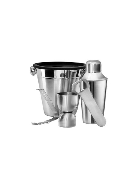 Coqueteleira Balde Copo Dosador Abridor Pegador Kit Bar Inox
