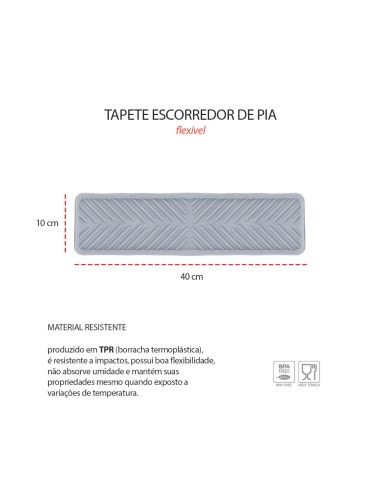 Tapete de Pia Escorredor Louça Estreito...
