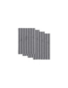 Pano de Prato Copa 40cm Guardanapo Listrado Branco Jogo 4un