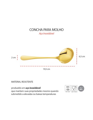 Concha Colher Servir Vazada Dourado Servir Jogo...
