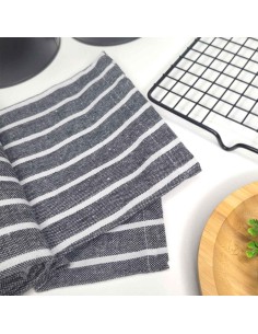 Pano de Prato Copa 40cm Guardanapo Listrado Branco Jogo 4un 2