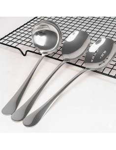 Concha Colher Servir Vazada Servir Utensilio Jogo Aço Inox 2