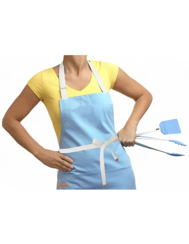 Avental Azul Claro Algodao Confeitaria Padaria...