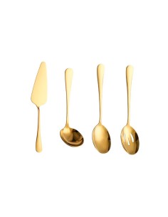 Espatula Concha Colher Servir Dourado Aço Inox Servir Buffet